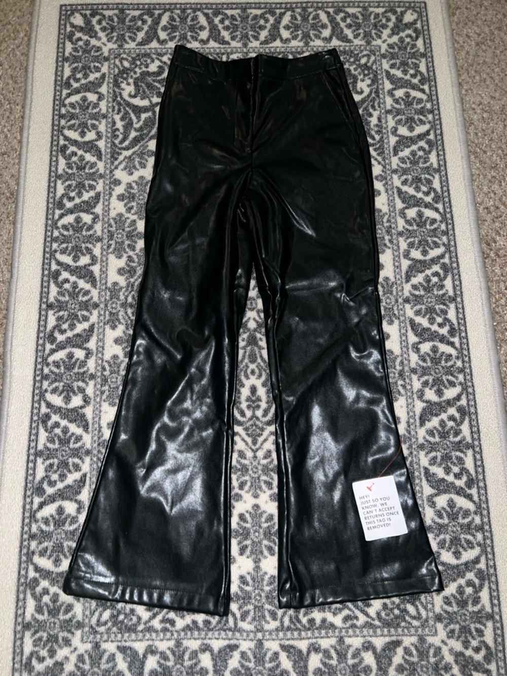 ASOS Design High Rise Wide Leg Leather Pants